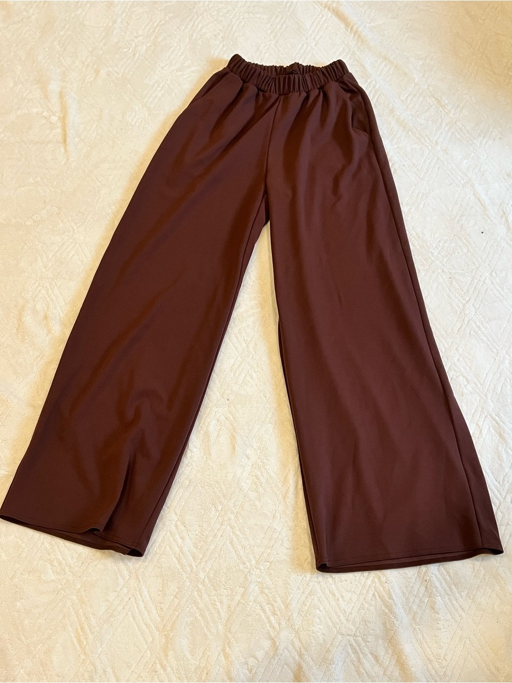 Zara High-Waist Wide Leg Pants in Chocolate Brown - Picture 2 of 5